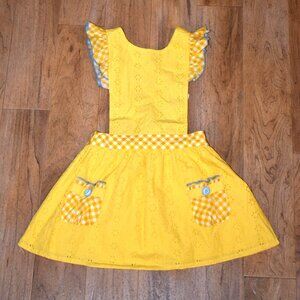 NWT Matilda Jane Yellow Splendid Sunshine Pinafore Dress 4 #27004D
